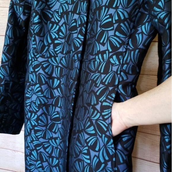 Anne Klein Snap Front Long Sleeve Coat Shell Print Lined Women's Size 6 - Picture 8 of 8